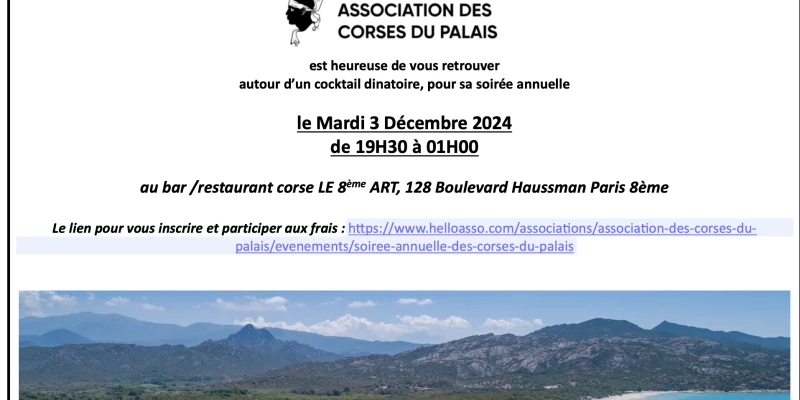 SOIREE ANNUELLE DES CORSES DU PALAIS